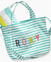 Get carried away! She'll love having her very own Roxy bag to cart around everything from a beach towel to school books. Get carried away! She'll love having her very own Roxy bag to cart around everything from a beach towel to school books.