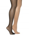 Slip on these age defying control top pantyhose from HUE and keep tummy and hips looking exceptionally sleek. Ultra comfort waistband lets you move with ease, while the invisible reinforced toe offers instant versatility.
