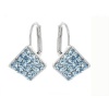 Perfect Gift - High Quality Elegant Rhombus Earrings with Blue Swarovski Crystals (2006)