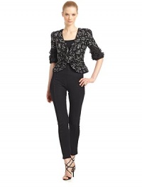 THE LOOKAllover beaded designPadded shouldersV-neckConcealed hook and eye closureFront features bow accentThree-quarter length sleeves with gathered trimFront and back ruchingTHE FITAbout 25 from shoulder to hemTHE MATERIALSilkFully linedCARE & ORIGINDry cleanMade in ItalyModel shown is 5'10½ (179cm) wearing US size 4. THE LOOKAllover beaded designPadded shouldersV-neckConcealed hook and eye closureFront features bow accentThree-quarter length sleeves with gathered trimFront and back ruchingTHE FITAbout 25 from shoulder to hemTHE MATERIALSilkFully linedCARE & ORIGINDry cleanMade in ItalyModel shown is 5'10½ (179cm) wearing US size 4.