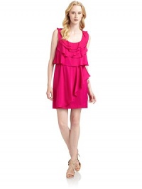 THE LOOKTiered, ruffled frontMock wrap front with drawstring tie waistRaw silk chiffon trimPullover styleTHE FITAbout 37 from shoulder to hemTHE MATERIAL95% silk/5% polyesterFully linedCARE & ORIGINDry cleanImportedModel shown is 5'10 (177cm) wearing US size 4. THE LOOKTiered, ruffled frontMock wrap front with drawstring tie waistRaw silk chiffon trimPullover styleTHE FITAbout 37 from shoulder to hemTHE MATERIAL95% silk/5% polyesterFully linedCARE & ORIGINDry cleanImportedModel shown is 5'10 (177cm) wearing US size 4.
