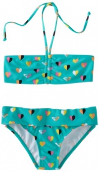 Roxy Kids Girls 7-16 Shirred Bandeau Two Piece Swimsuit Set, Moroccan Mint, 8 Roxy Kids Girls 7-16 Shirred Bandeau Two Piece Swimsuit Set, Moroccan Mint, 8