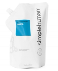 Clean up your act-refill your simplehuman sensor pump with dermatologist-tested soap & keep hands healthy and the earth happy. A simple, biodegradable hand soap made with non-irritating ingredients showers hands in a fresh, clean scent. Clean up your act-refill your simplehuman sensor pump with dermatologist-tested soap & keep hands healthy and the earth happy. A simple, biodegradable hand soap made with non-irritating ingredients showers hands in a fresh, clean scent.
