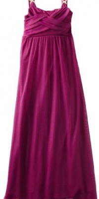 Ruby Rox Kids Girls 7-16 Cross Front Mesh Long Dress, Orchid, Medium Ruby Rox Kids Girls 7-16 Cross Front Mesh Long Dress, Orchid, Medium