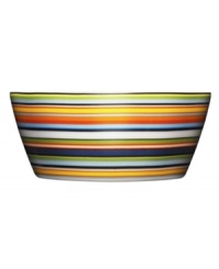 More than bold stripes and fun colors, the Origo dessert bowl transitions from oven to table and into the dishwasher without a hitch. Combine with other Iittala dinnerware pieces to make any setting pop. Designed by Alfredo Haberli. More than bold stripes and fun colors, the Origo dessert bowl transitions from oven to table and into the dishwasher without a hitch. Combine with other Iittala dinnerware pieces to make any setting pop. Designed by Alfredo Haberli.
