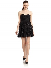 THE LOOKSweetheart necklineStructured bodiceTiered ruffled skirt with sequin accentsBack zip with hook-and-eye closureTHE FITAbout 24 from top to hemTHE MATERIALAcetate/nylon/spandexSecond fabric: nylonThird fabric: polyesterFully linedCARE & ORIGINDry cleanImportedModel shown is 5'10 (177cm) wearing US size 4. THE LOOKSweetheart necklineStructured bodiceTiered ruffled skirt with sequin accentsBack zip with hook-and-eye closureTHE FITAbout 24 from top to hemTHE MATERIALAcetate/nylon/spandexSecond fabric: nylonThird fabric: polyesterFully linedCARE & ORIGINDry cleanImportedModel shown is 5'10 (177cm) wearing US size 4.