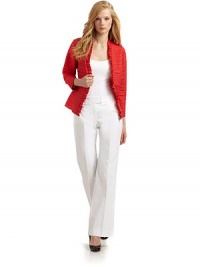 THE LOOKTextured tonal striped designV-neck with ruffled placketThree-quarter length sleevesConcealed front hook closurePrincess seamsSeam detailsTHE FITAbout 24 from shoulder to hemTHE MATERIALCottonTrim: LinenCARE & ORIGINDry cleanImportedModel shown is 5'10½ (179cm) wearing US size 4. THE LOOKTextured tonal striped designV-neck with ruffled placketThree-quarter length sleevesConcealed front hook closurePrincess seamsSeam detailsTHE FITAbout 24 from shoulder to hemTHE MATERIALCottonTrim: LinenCARE & ORIGINDry cleanImportedModel shown is 5'10½ (179cm) wearing US size 4.
