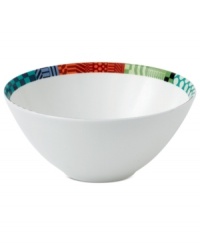 Make your table a masterpiece. Royal Doulton's Paolozzi bowl is trimmed with vibrant graphic designs inspired by the work of Sir Eduardo Paolozzi, a pivotal figure in pop art history. Make your table a masterpiece. Royal Doulton's Paolozzi bowl is trimmed with vibrant graphic designs inspired by the work of Sir Eduardo Paolozzi, a pivotal figure in pop art history.