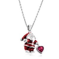 Ruby Santa Pendant in Sterling Silver with Chain Ruby Santa Pendant in Sterling Silver with Chain