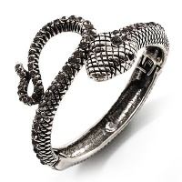 Vintage Diamante Snake Bangle Bracelet (Burn Silver Tone) Vintage Diamante Snake Bangle Bracelet (Burn Silver Tone)