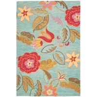 Safavieh Blossom Collection BLM675A Handmade Blue and Multi Hand Spun Wool Area Rug, 5-Feet by 8-Feet Safavieh Blossom Collection BLM675A Handmade Blue and Multi Hand Spun Wool Area Rug, 5-Feet by 8-Feet