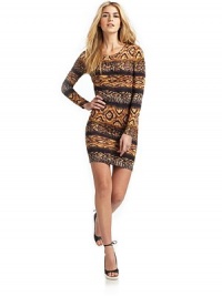 THE LOOKMulti-colored, exotic-inspired pattern throughoutLong sleevesTHE FITAbout 35 from shoulder to hemTHE MATERIAL92% modal/8% spandexCARE & ORIGINMachine washImportedModel shown is 5'10 (177cm) wearing US size Small. THE LOOKMulti-colored, exotic-inspired pattern throughoutLong sleevesTHE FITAbout 35 from shoulder to hemTHE MATERIAL92% modal/8% spandexCARE & ORIGINMachine washImportedModel shown is 5'10 (177cm) wearing US size Small.