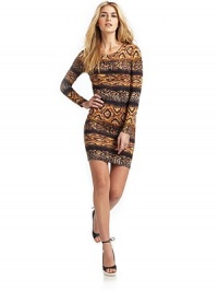 THE LOOKMulti-colored, exotic-inspired pattern throughoutLong sleevesTHE FITAbout 35 from shoulder to hemTHE MATERIAL92% modal/8% spandexCARE & ORIGINMachine washImportedModel shown is 5'10 (177cm) wearing US size Small. 