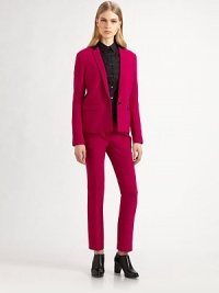 Slender lapels and a stark contrast collar define this vibrant, menswear-inspired design.Contrast collarNotched lapelsButton closureFlap pocketsFully linedAbout 24 from shoulder to hemWoolDry cleanMade in ItalyModel shown is 5'10 (177cm) wearing US size 4. Slender lapels and a stark contrast collar define this vibrant, menswear-inspired design.Contrast collarNotched lapelsButton closureFlap pocketsFully linedAbout 24 from shoulder to hemWoolDry cleanMade in ItalyModel shown is 5'10 (177cm) wearing US size 4.