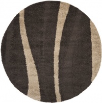 Safavieh Florida Shag Collection SG451-2813 Dark Brown and Beige Shag Round Area Rug, 6-Feet 7-Inch Round Safavieh Florida Shag Collection SG451-2813 Dark Brown and Beige Shag Round Area Rug, 6-Feet 7-Inch Round