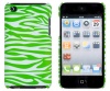 Neon Green Zebra Embossed Hard Case for Apple iPod Touch 4, 4G (4th Generation)