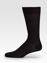 Made from soft cotton, ribbed cuff socks with a pindot pattern.CottonMachine washMade in Italy of imported fabric Made from soft cotton, ribbed cuff socks with a pindot pattern.CottonMachine washMade in Italy of imported fabric