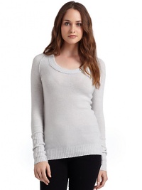 THE LOOKU-neckRaised seamsLong sleevesRibbed neckline, cuffs and hemPullover styleTHE FITAbout 23 from shoulder to hemTHE MATERIALCashmere/polyamide/lycra spandexCARE & ORIGINDry cleanImportedModel shown is 5'11 (180cm) wearing US size Small. THE LOOKU-neckRaised seamsLong sleevesRibbed neckline, cuffs and hemPullover styleTHE FITAbout 23 from shoulder to hemTHE MATERIALCashmere/polyamide/lycra spandexCARE & ORIGINDry cleanImportedModel shown is 5'11 (180cm) wearing US size Small.