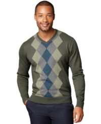 Get noticed. Pull out the patterns, and this Van Heusen argyle sweater, for a standout look that works. Get noticed. Pull out the patterns, and this Van Heusen argyle sweater, for a standout look that works.