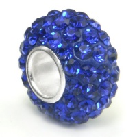 Swaroski Sapphire Blue Crystal Ball Bead Sterling Silver Charm Fits Pandora Chamilia Biagi Trollbeads European Bracelet Swaroski Sapphire Blue Crystal Ball Bead Sterling Silver Charm Fits Pandora Chamilia Biagi Trollbeads European Bracelet