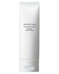 Shiseido Men Cleansing Foam. A highly effective daily-use face cleanser that removes dirt and excess oil while respecting vital moisture. Leaves skin exceptionally fresh without feeling tight or dry. Recommended for all skin types. Use morning and night. Shiseido Men Cleansing Foam. A highly effective daily-use face cleanser that removes dirt and excess oil while respecting vital moisture. Leaves skin exceptionally fresh without feeling tight or dry. Recommended for all skin types. Use morning and night.