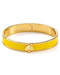 Make a date with kate spade new york with the brand's signature gold and enamel bangle, accented by a delicate 12-karat spade.