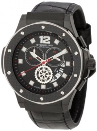 Stuhrling Original Men's 160F2.33551 Apocalypse Trinity Chronograph Black Ion-Plated Leather Watch Stuhrling Original Men's 160F2.33551 Apocalypse Trinity Chronograph Black Ion-Plated Leather Watch