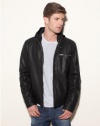 GUESS Patterson Hooded Faux-Leather Jacket