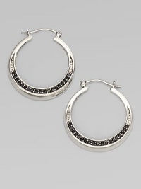 From the Eclipse Collection. Elegant hoops with an arc of faceted deep blue sapphires set in polished sterling silver.Blue sapphireSterling silverDiameter, about 1¾ PiercedImported From the Eclipse Collection. Elegant hoops with an arc of faceted deep blue sapphires set in polished sterling silver.Blue sapphireSterling silverDiameter, about 1¾ PiercedImported