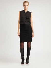 It's the classic pencil skirt with an updated look, thanks to perfectly placed seams.Front and back seamsConcealed back zipperFully linedAbout 22 longViscose/nylon/elastaneDry cleanImported Model shown is 5'10 (177cm) wearing US size 4. It's the classic pencil skirt with an updated look, thanks to perfectly placed seams.Front and back seamsConcealed back zipperFully linedAbout 22 longViscose/nylon/elastaneDry cleanImported Model shown is 5'10 (177cm) wearing US size 4.