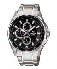 Men's Stainless Steel Edifice Day Date Black Dial Men's Stainless Steel Edifice Day Date Black Dial