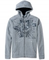 Gear up for fall with this sweet graphic hoodie in super-soft fleece from DKNY.