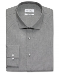 This Calvin Klein dress shirt offers a flattering fit and a classic style.