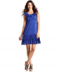 Sweet ruffled tiers get a laser-cut look with perforated design detail on Spense's latest petite dress. (Clearance) Sweet ruffled tiers get a laser-cut look with perforated design detail on Spense's latest petite dress. (Clearance)