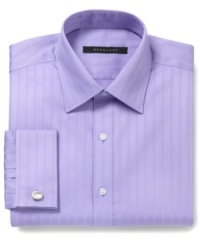 Subtle stripes still make a serious statement on this handsome Sean John dress shirt. Subtle stripes still make a serious statement on this handsome Sean John dress shirt.