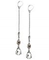 Sophisticated drops for a little length. These earrings from RACHEL Rachel Roy showcase shimmering glass and crystal accents. Crafted in silver tone mixed metal. Approximate drop: 3-3/4 inches. Approximate diameter: 1/2 inch.
