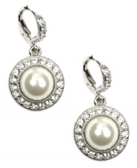 Be your own style icon in this stunning classic. Givenchy's traditionally-chic drop earrings feature shimmering simulated pearls surrounded by sparkling crystals. Set in silver tone mixed metal. Approximate drop: 1-5/16 inches. Be your own style icon in this stunning classic. Givenchy's traditionally-chic drop earrings feature shimmering simulated pearls surrounded by sparkling crystals. Set in silver tone mixed metal. Approximate drop: 1-5/16 inches.