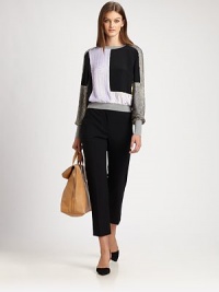 A graphic collage of sequins in two tones distinguishes this head-turning top of woven silk with ribbed knit trim.Ribbed crew necklineLong sleeves with wide ribbed cuffsRibbed waistFully linedAbout 21 from shoulder to hemSilkSpot cleanImportedSIZE & FITModel shown is 5'10 (177cm) wearing US size 4. 