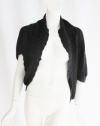 Cable & Gauge Womens Black Open Front Short Sleeve Cardigan Sweater M