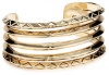House of Harlow 1960 Gold-Plated Etched Stack Cuff Bracelet