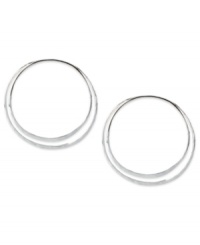 Double your pleasure with these hoop earrings from Robert Lee Morris. Crafted from silver-tone mixed metal, the pair features a hammered look for a classic approach. Approximate drop: 2-1/5 inches. Double your pleasure with these hoop earrings from Robert Lee Morris. Crafted from silver-tone mixed metal, the pair features a hammered look for a classic approach. Approximate drop: 2-1/5 inches.