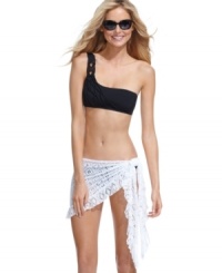 The perfect swimsuit layering piece, add a bit of boho flair to your beach or pool look with this ruffled crochet Becca sarong! The perfect swimsuit layering piece, add a bit of boho flair to your beach or pool look with this ruffled crochet Becca sarong!