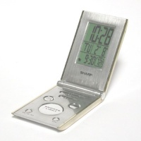SharpTech SPC303 LCD Travel Alarm Clock with Folding Metal Case (Champagne) SharpTech SPC303 LCD Travel Alarm Clock with Folding Metal Case (Champagne)