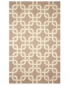 Chain-link chic! Liora Manne combines hand-hooking and hand-tufting techniques to achieve the rich, textural surface of this oatmeal and ivory-hued indoor/outdoor rug from the Promenade collection. UV stabilized to minimize fading, the elegant and durable rug is sure to please. Hose off for easy cleaning.