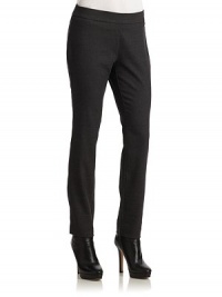 THE LOOKBanded waistSide zip closureBack welt pocketsSlim leg silhouetteTHE FITRise, about 8Inseam, about 30THE MATERIALWool/spandexFully linedCARE & ORIGINDry cleanImported of Italian fabricModel shown is 5'9½ (176cm) wearing US size Small. THE LOOKBanded waistSide zip closureBack welt pocketsSlim leg silhouetteTHE FITRise, about 8Inseam, about 30THE MATERIALWool/spandexFully linedCARE & ORIGINDry cleanImported of Italian fabricModel shown is 5'9½ (176cm) wearing US size Small.