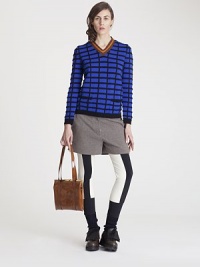 Quintessentially Marni, this vibrantly intarsia-knit style features a sporty, contrasting striped neckline.Constrast V necklineRib-knit cuffs and hemPatch pockets70% polyamide/30% woolDry cleanMade in Italy of imported fabricModel shown is 5'11 (180cm) wearing US size 4. Quintessentially Marni, this vibrantly intarsia-knit style features a sporty, contrasting striped neckline.Constrast V necklineRib-knit cuffs and hemPatch pockets70% polyamide/30% woolDry cleanMade in Italy of imported fabricModel shown is 5'11 (180cm) wearing US size 4.