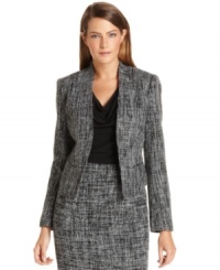 Calvin Klein puts a minimalist-chic stamp on traditional tweed with this streamlined jacket. Calvin Klein puts a minimalist-chic stamp on traditional tweed with this streamlined jacket.