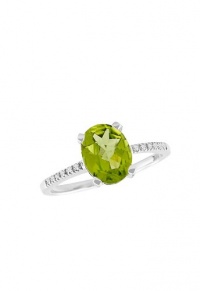 Effy Jewlery 14K White Gold Peridot and Diamond Ring, 1.61 TCW Ring size 7 Effy Jewlery 14K White Gold Peridot and Diamond Ring, 1.61 TCW Ring size 7
