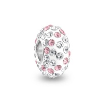 Bling Jewelry 925 Silver Pink White Swarovski Crystal Bead Fits Pandora Bling Jewelry 925 Silver Pink White Swarovski Crystal Bead Fits Pandora