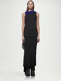 A vibrant back drape lends intrigue to this gauzy, asymmetrical silk style.High neckline with contrast back drapeSleevelessAsymmetrical seaming and hemlineSilkDry cleanImportedModel shown is 5'10½ (179cm) wearing US size 4. A vibrant back drape lends intrigue to this gauzy, asymmetrical silk style.High neckline with contrast back drapeSleevelessAsymmetrical seaming and hemlineSilkDry cleanImportedModel shown is 5'10½ (179cm) wearing US size 4.